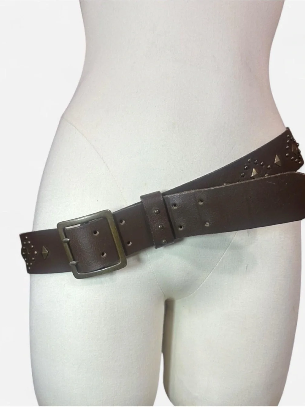 GAP Dark Brown Studded Genuine Leather Belt